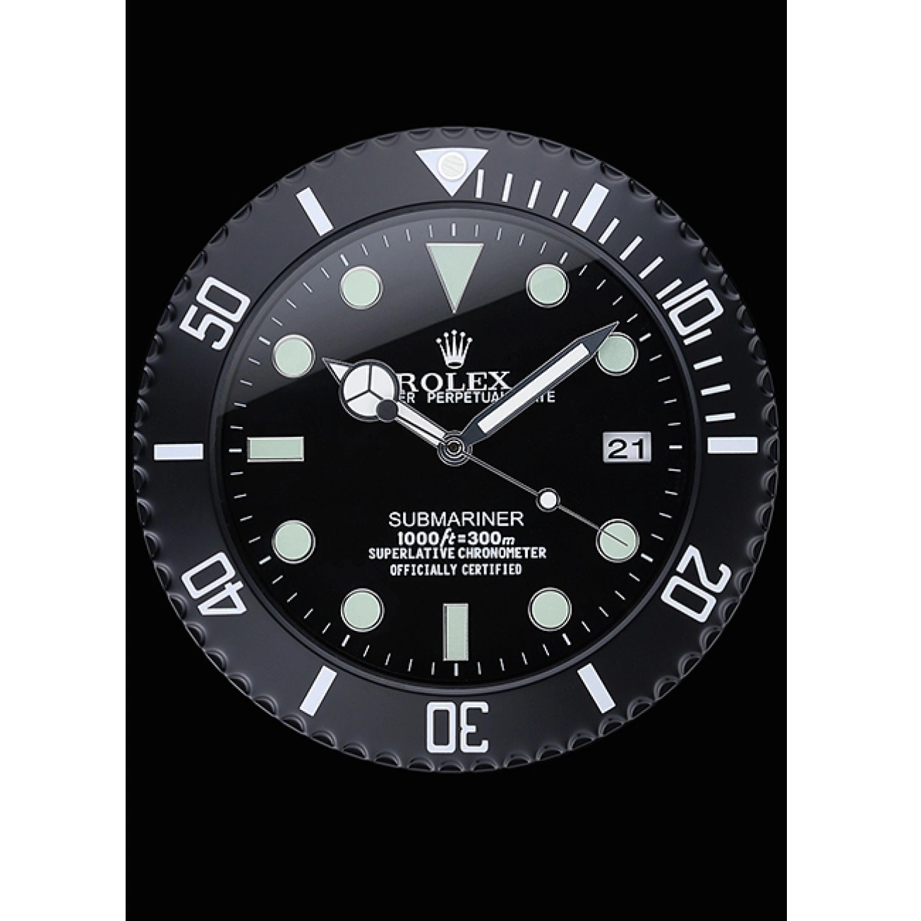 Rolex aaa copy 622474 Rolex Clock Submariner Wall Black 0517